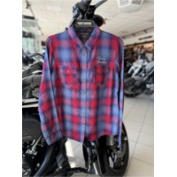 Harley-Davidson Bluse Blau/Rot Langarm 96275-26VW