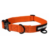 Harley-Davidson Hunde Halsband Nylon Orange H-D Rubber Logo Adjustable - Gr. M