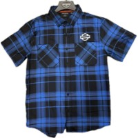 Harley Davidson SHIRT-WOVEN,BLUE/BLACK PLAID Coolmax  96617-25vm