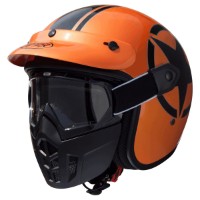 Premier Helm Vintage Mask Jet Star Metallic Orange 