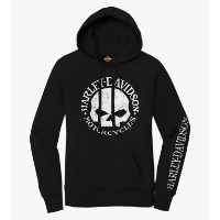 Harley-Davidson Dealer Shirts mit Backprint Lübeck Holstentor Damen Hoodie Grunge Willie Schwarz 3001162