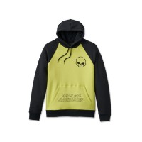 Harley-Davidson Willie G Skull Raglan Hoodie für Herren - Wild Lime 96179-24VM  2XL