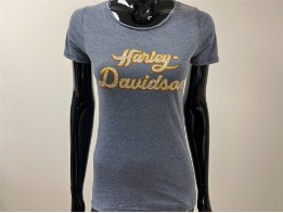 T-Shirt, Highlight, Harley-Davidson, Blau