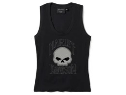 Harley-Davidson Damen Tank Top Willie G Skull Ribbed schwarz/ 96598-25VW