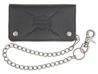 Harley-Davidson® Herren Danger Zone Biker Geldbörse aus echtem Leder HDMWA11215-BLK