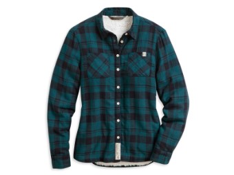 Bluse, Langarm, Shirt-Sherpa Lined, Harley-Davidson, Petrol kariert