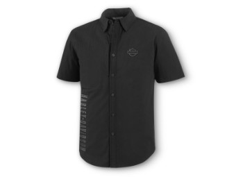 Kurzarmhemd, Performance Vented, Woven, Slim Fit, Harley-Davidson, Schwarz