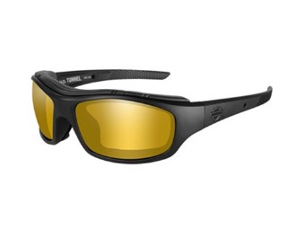 Sonnenbrille, Tunnel, Harley-Davidson, PPZ Amber Gold Mirror, Matte Black Frame