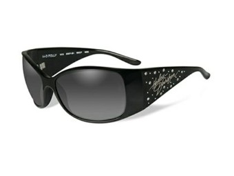 Sonnenbrille, Polly, Harley-Davidson, Grey Fade, Gloss Black Rahmen mit Steinen