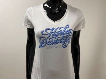 T-Shirt, Rough, Harley-Davidson, Weiß