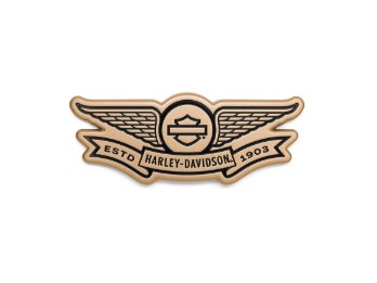 Harley-Davidson Gold Winged Bar & Shield Dekoratives Medaillon
