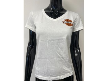 Harley-Davidson Damen T-Shirt Mini Bar & Shield Weiß