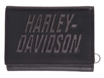 Portemonnaie, Tri-Fold, Leder, Harley-Davidson, Schwarz