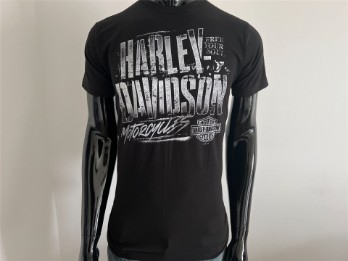 T-Shirt, Grunge Spray, Harley-Davidson, Schwarz