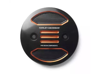 Adversary Alternator Plug Cover, Harley-Davidson, Schwarz/Orange