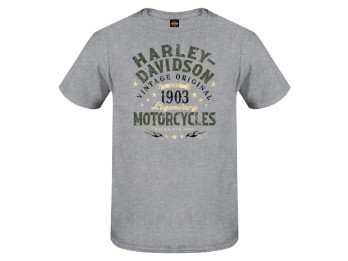 Harley-Davidson Dealer Shirts mit Backprint Lübeck Holstentor Men T-Shirt Tall Word Grau 3001705
