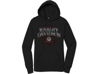  Harley-Davidson Dealer Shirts mit Backprint Lübeck Holstentor Damen Willie G Skull Swirl Ladies Schwarz 3001800