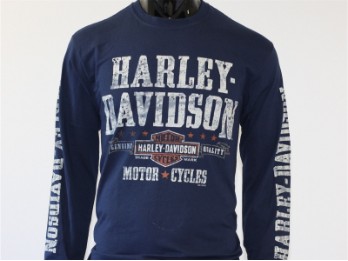 Longsleeve, Adventurer, Harley-Davidson, Blau