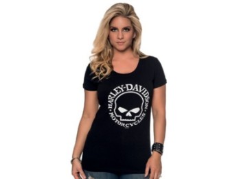 Harley-Davidson Dealer Shirts mit Backprint Lübeck Holstentor HD WG Skull Damen 26293