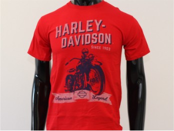 T-Shirt, Self Control, Harley-Davidson, Rot