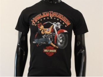 T-Shirt, Clean, Harley-Davidson, Schwarz