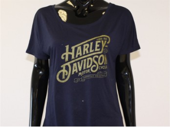 T-Shirt, Typography, Harley-Davidson, Lila