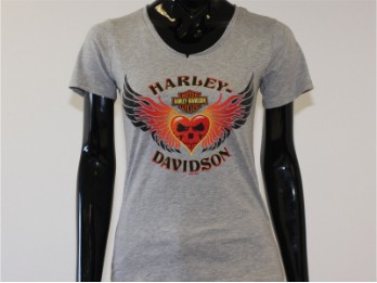 T-Shirt, Heart Fire, Harley-Davidson, Grau