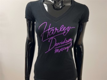 Harley-Davidson T-Shirt Neon Sign Schwarz