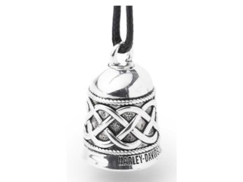 Harley-Davidson® Weave Pattern Brass Ride Bell, Silver Plating & Antique Details 34M00018