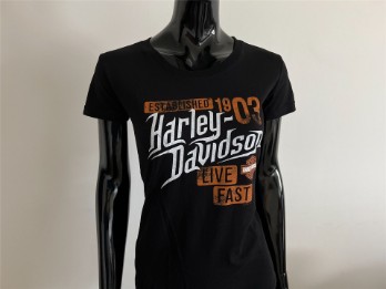 Harley-Davidson® Women's Mania T-Shirt | Short Sleeves Schwarz