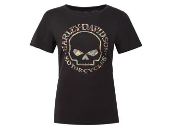 Harley-Davidson Willie G Skull Camo Dealer-Shirt mit Lübeck Holstentor Backprint 404897