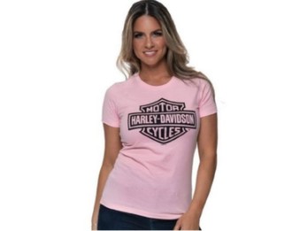 Harley-Davidson Dealer Shirt mit Backprint Lübeck Holstentor Pink B&S 40291574 