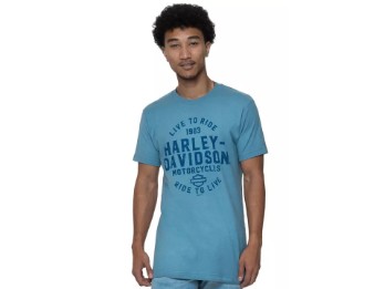 Harley-Davidson Dealershirt Männer mit Backprint Lübeck Holstentor