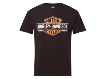 Harley-Davidson Elongated Dealer-Shirt B&S schwarz 40294850 mit Lübeck Holstentor Backprint