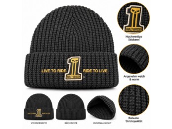 Harley-Davidson Strickmütze – Live to Ride – Ride to Live | 97696-26VM
