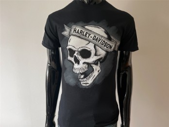 T-Shirt, Skull Banner, Harley-Davidson, Schwarz