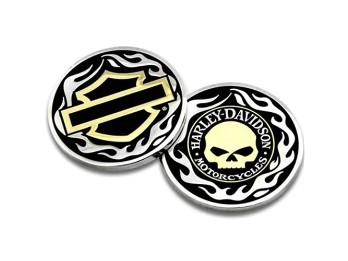Harley-Davidson Golden Willie G. Skull / Bar & Shield Challenge Coin Sammelmünze HD-118515  682608005092