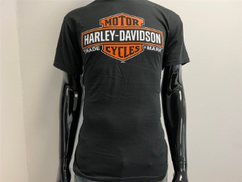 T-Shirt, Elongated Bar & Shield, Harley-Davidson, Schwarz