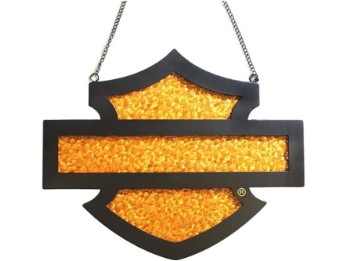 Harley-Davidson Bar & Schild geformtes Kunst-Buntglas-Schild zum Aufhängen, 45,7 x 38,1 cm HDX-99285