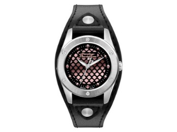 Armbanduhr, Rosafarbenem Zifferblatt, Harley-Davidson, Schwarz