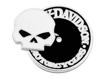 Harley-Davidson® 1,25 Zoll (3,2 cm) Willie G Totenkopf-Anstecknadel, 2-teilig, Nickel-Finish  155533  682608008918
