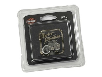 Harley-Davidson® 1.25 inch. Golden Oldie Bike Metal Pin, Gold & Black Finishes 682608015565