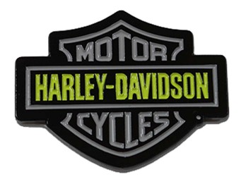 Harley-Davidson 1,5 Zoll. Venom Bar & Shield Metall Pin - Neon & schwarze Oberfläche