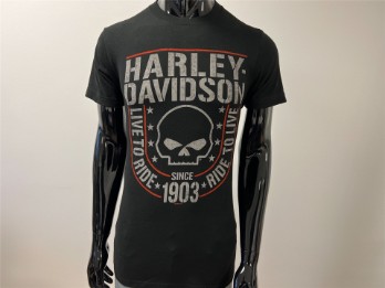 T-Shirt, Loudly Proud, Harley-Davidson, Schwarz