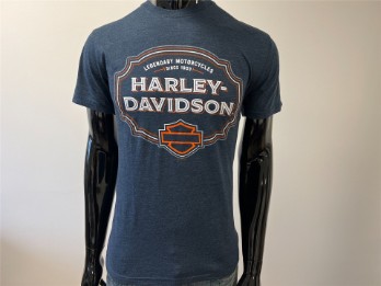 T-Shirt, Antique Sign, Harley-Davidson, Blau