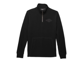 Harley-Davidson Pullover Bar & Shield 1/4 Zip Schwarz
