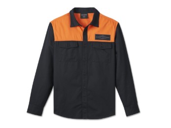 Harley-Davidson Stacked Bar & Shield Long Sleeve Shirt für Herren Color Block 96035-25VM