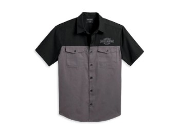 Shirt, Staple Colorblock, Harley-Davidson, Grau