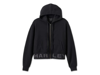 Harley-Davidson Cropped Full Zip Hoodie - Harley Black
