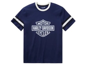 Harley-Davidson T-Shirt Essential Sleeve Stripe '03 dunkelblau meliert 96154-26VM